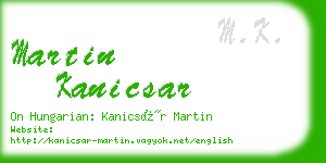 martin kanicsar business card